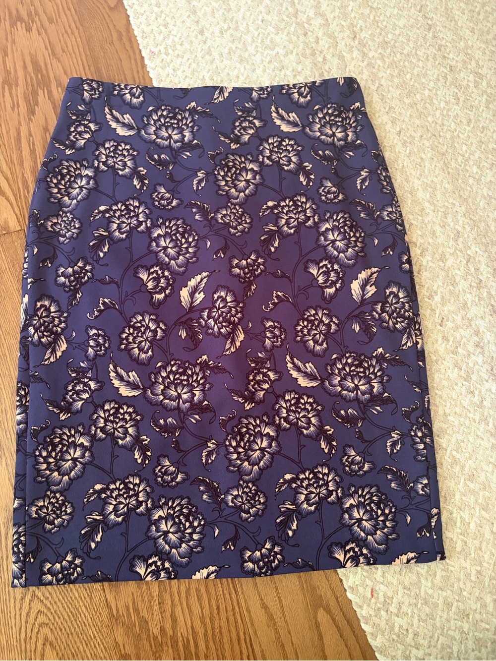 Banana Republic Blue Floral Pencil Skirt with